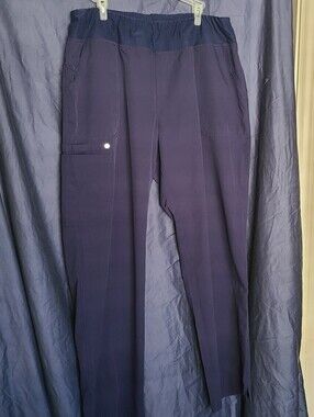 Elle Navy Blue Scrub Pants with Elastic Waist